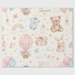 Elegantes Baby-Shower-Geschenkpapier für Babyschni Geschenkpapier