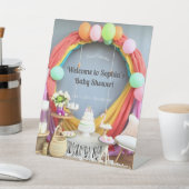 Elegantes Baby Shower Pedestal Schild | Blumen und (In SItu)