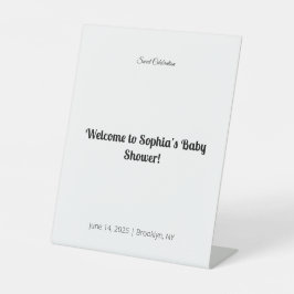 Elegantes Baby Shower Pedestal Schild | Blumen und