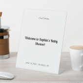 Elegantes Baby Shower Pedestal Schild | Blumen und (In SItu)