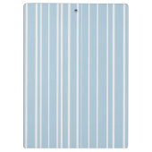 Elegantes Babyblau gestreift mit Monogramm Klemmbrett (Rückseite)