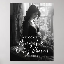 Elegantes Babydusche Foto Begrüßungszeichen Poster