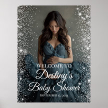 Elegantes Babydusche Foto Begrüßungszeichen