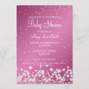Elegantes Babyparty-Winter-Schein-Rosa Einladung