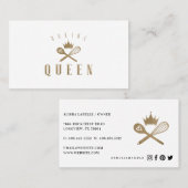 Elegantes Backen Queen Whisk & Spoon Crown White Visitenkarte (Vorne/Hinten)