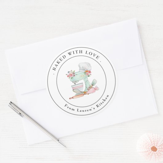 Elegantes Backlabel Runder Aufkleber (Umschlag)