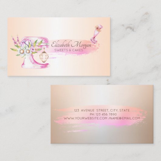 Elegantes Backpult Mixer-Tool Ping Bag-Blume Visitenkarte (Vorne/Hinten)