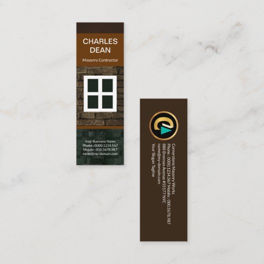 Elegantes Backsteinwerk Zuhause Mini Visitenkarte (Vorne/Hinten)