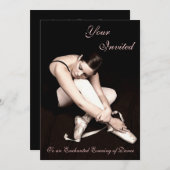 Elegantes Ballerina Ballett Tanz Einladung (Vorne/Hinten)