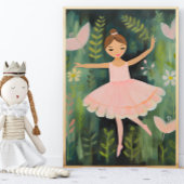 Elegantes Ballerina Kinderzimmer Poster