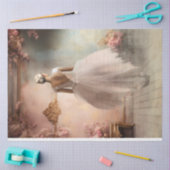 Elegantes Ballerina Portrait & Floral, Shabby Chic Seidenpapier (Basteln)