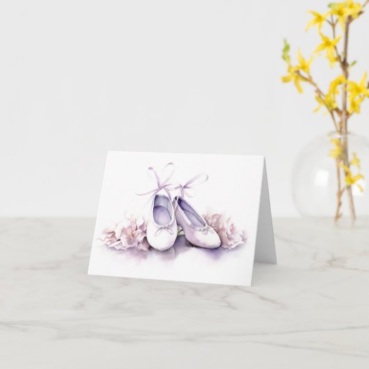 Elegantes Ballet Slippers BLANK Karte (Gelbe Blume)