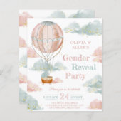 Elegantes Ballonwolkengeschlecht offenbart Einladu (Vorne/Hinten)