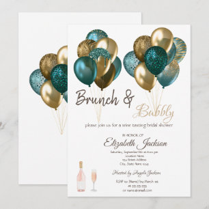 Elegantes Balloons Brunch & Bubbly Brautparty Einladung