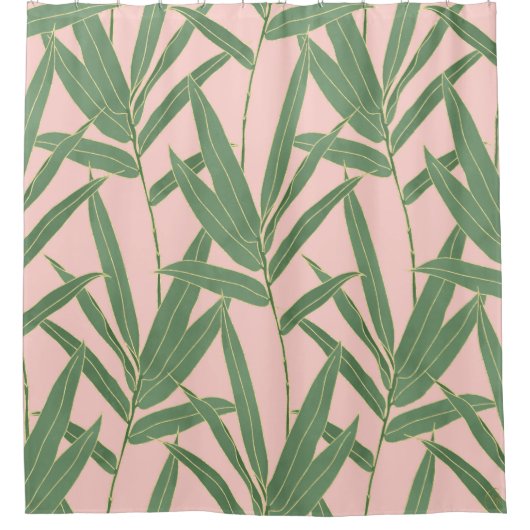 Elegantes Bambusfoliendesign Duschvorhang (Vorderseite)