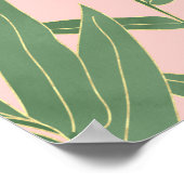 Elegantes Bambusfoliendesign Poster (Ecke)