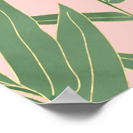 Elegantes Bambusfoliendesign Poster (Ecke)