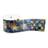 Elegantes Band aus Blue und Gold Stars Satinband (Spule)