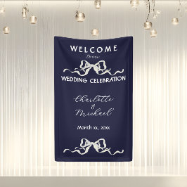 Elegantes Band & Schleife Romantische Hochzeit Mar Banner