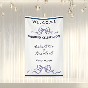 Elegantes Band & Schleife Romantisches Hochzeitsna Banner