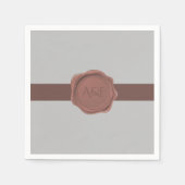 Elegantes Band und Siegel Monogram Serviette (Vorderseite)