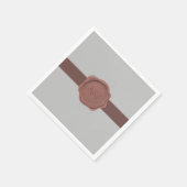 Elegantes Band und Siegel Monogram Serviette (Ecke)