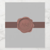 Elegantes Band und Siegel Monogram Weinetikett (Einzelnes Label)