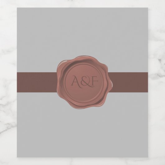 Elegantes Band und Siegel Monogram Weinetikett (Einzelnes Label)