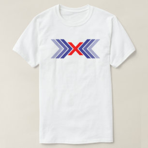 Elegantes Bandlinien-Buchstabe X-Monogramm T-Shirt