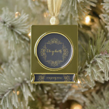 Elegantes Banner mit schwarzem Goldnamen, vergolde