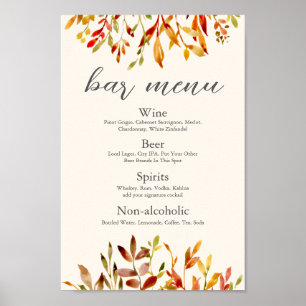 Elegantes Bar für Hochzeiten mit benutzerdefiniert Poster