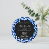 Elegantes Bar Mitzvah blaue funkelnd Lichter Einladung (Stehend Vorderseite)