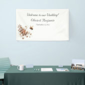 Elegantes Bär- und Blumenzettel Banner (Messeveranstaltung)