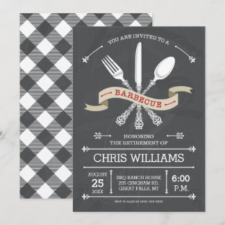 Elegantes Barbecue Einladung - Chalkboard
