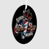Elegantes Barberloch und Crown-Logo personalisiere Ornament (Vorderseite)