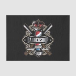 Elegantes Barberloch und Crown-Logo personalisiere Seidenpapier