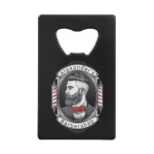 Elegantes Barbershop-Logo personalisieren Geldbeutel Flaschenöffner (Rückseite)