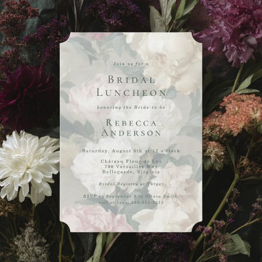 Elegantes Barock-Brautparty Einladung