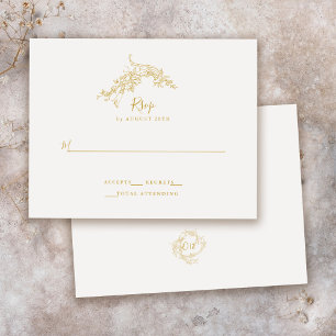 Elegantes Barock Chinoiserie Vintage Goldmedaille RSVP Karte