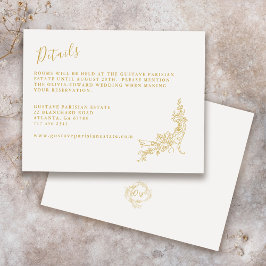 Elegantes Barock Chinoiserie Vintage Hochzeit Deta Begleitkarte
