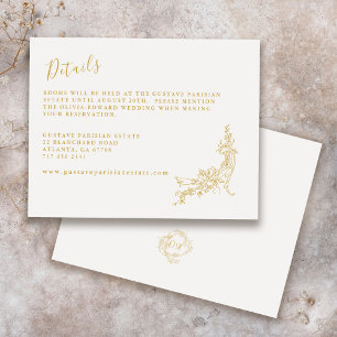 Elegantes Barock Chinoiserie Vintage Hochzeit Deta Begleitkarte