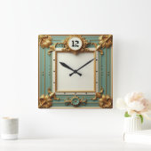 Elegantes Barock Quadratische Wanduhr (Zuhause)
