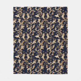 Elegantes Barock und Damaskus Dekor: Vintag Verzie Fleecedecke