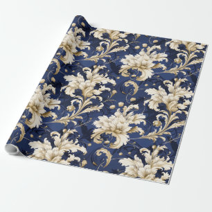 Elegantes Barock und Damaskus Dekor: Vintag Verzie Geschenkpapier