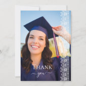 Elegantes Barock Viktorianisch Lace Abschluss Foto Dankeskarte (Vorderseite)