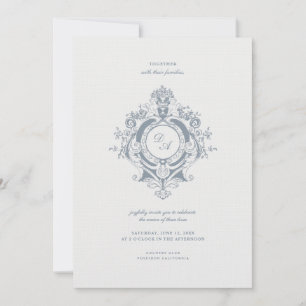 Elegantes Barock Wappen Minimalistisch Hochzeit Einladung