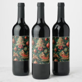 Elegantes Barock Weihnachtsweinlabel Weinetikett (Flaschen)