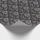 Elegantes barockes Blumenmuster Geschenkpapier (Ecke)