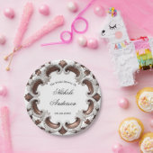 Elegantes barockes Hochzeitsrahmen-Brautparty Pappteller (Party)