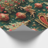 Elegantes barockes Weihnachtswrapping Paper Geschenkpapier (Ecke)